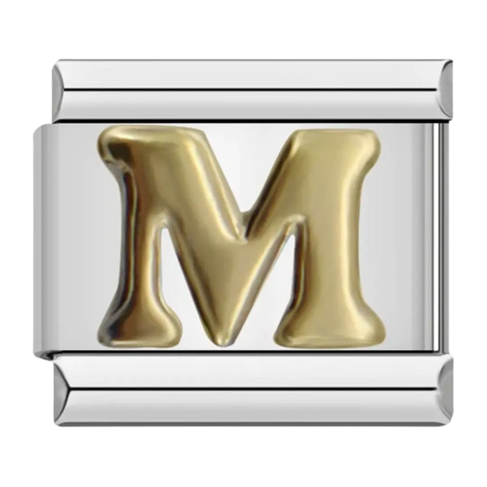 M - Silver & Gold Charm