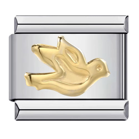 Golden Bird on Silver Charm