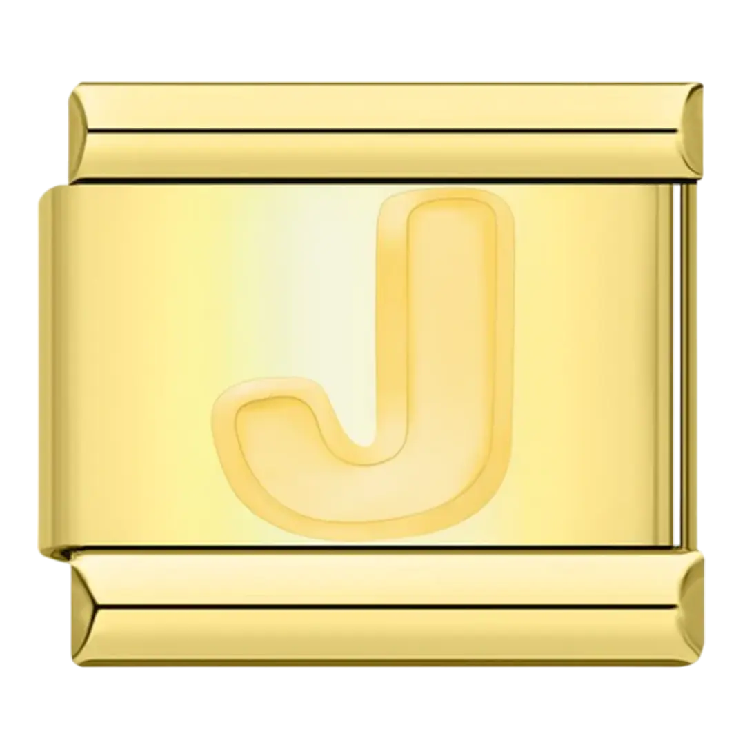 J - Silver & Gold Charm