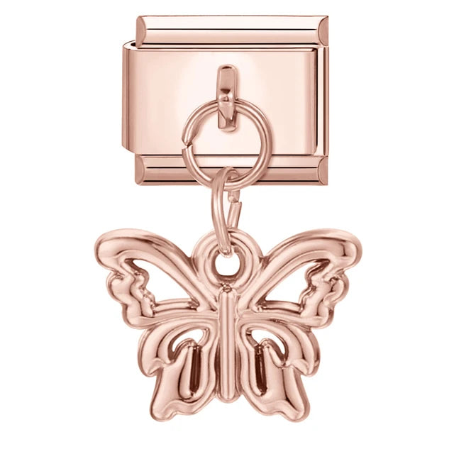 Rose Gold Butterfly Charm