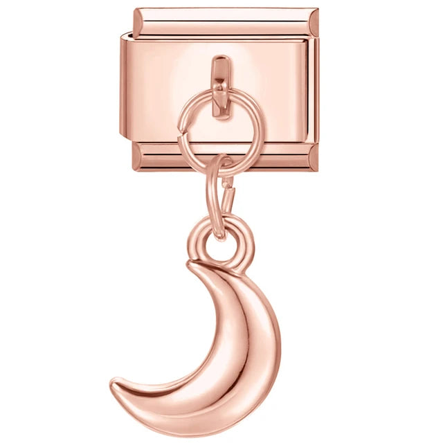 Rose Gold Moon Charm