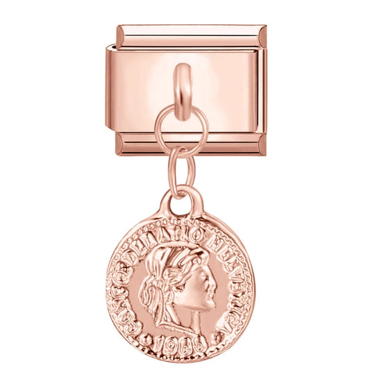 Rose Gold Coin Charm