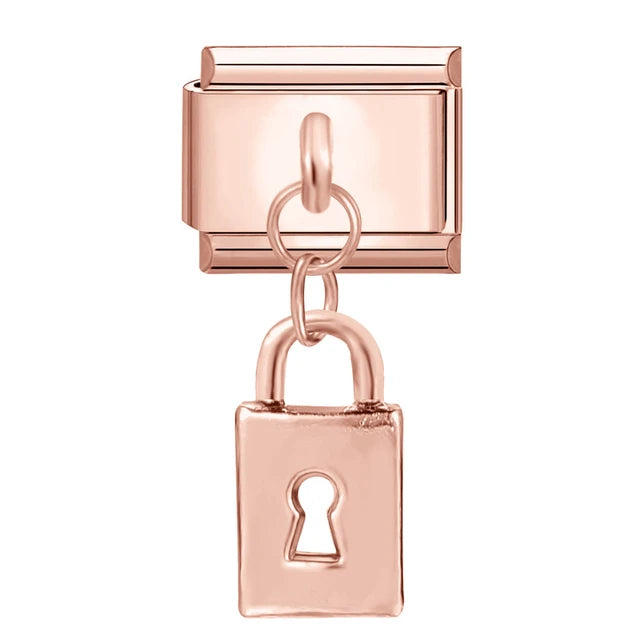 Rose Gold Lock Charm