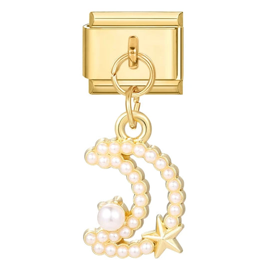 Pearled Moon Charm