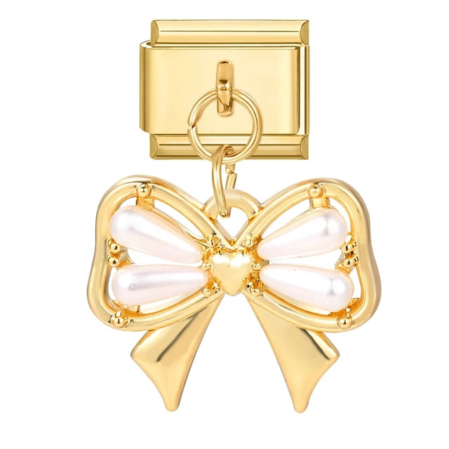 Pearl Adorned Bowtie Charm