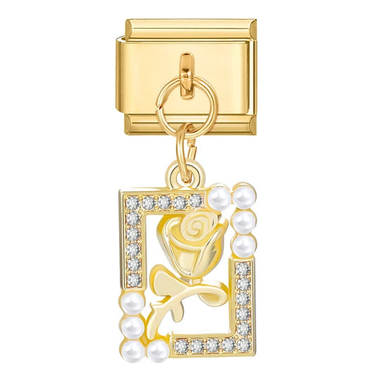 Framed Rose Charm