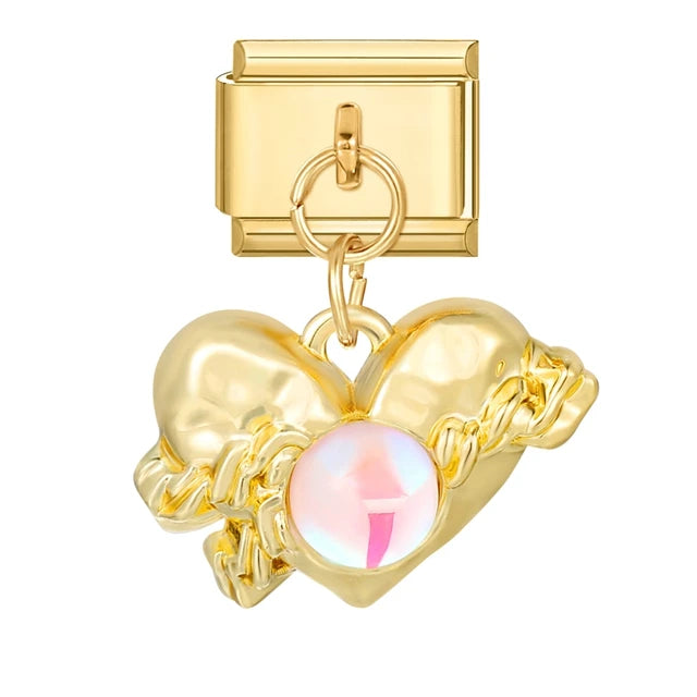 Chain Adorned Shining Heart Charm