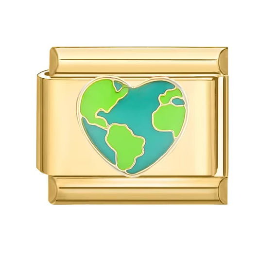 Love Earth in Gold Charm