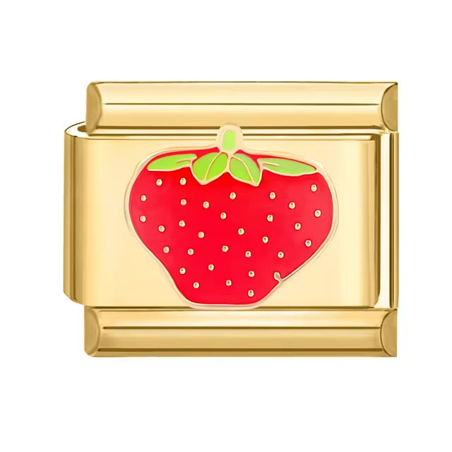 Strawberry on Gold Charm