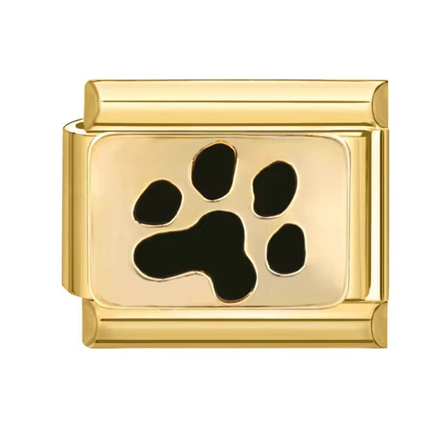 Paw Print on Gold Charm