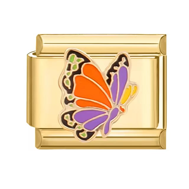 Butterfly on Gold Charm