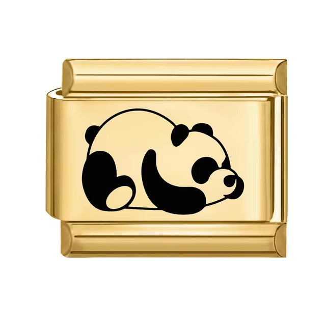 Panda on Gold Charm