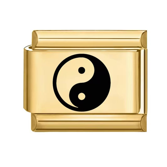 Yin Yang on Gold Charm