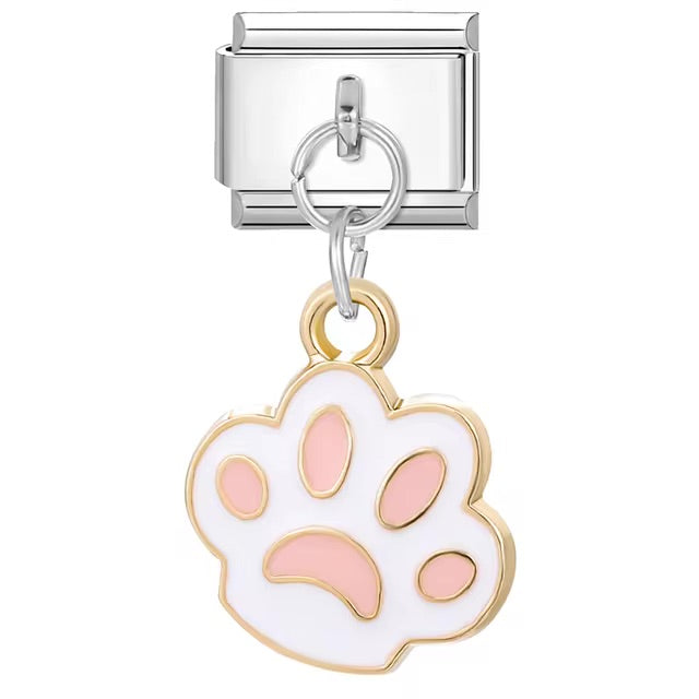 Pink Paw Print Charm