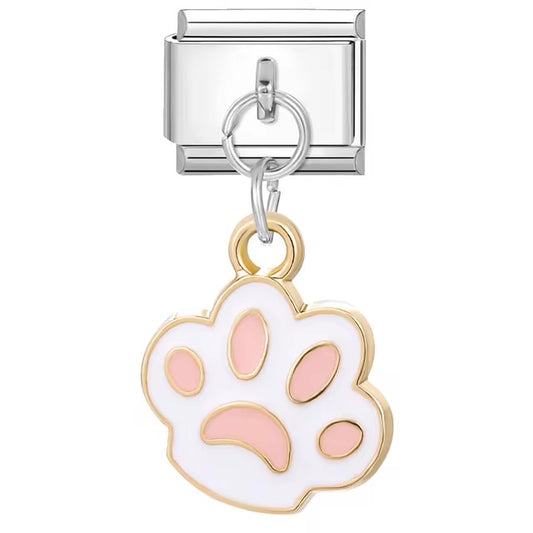 Pink Paw Print Charm