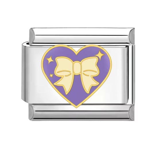 Purple Heart with Bow Charm