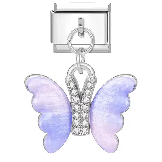 Diamond Adorned Purple Butterfly Charm