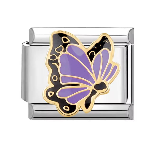 Purple and Black Butterfly Charm