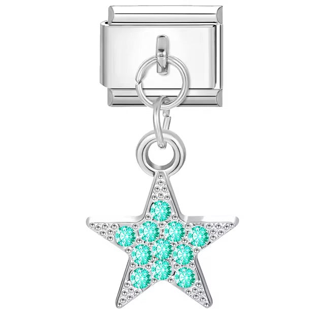 Teal Diamond Star Charm