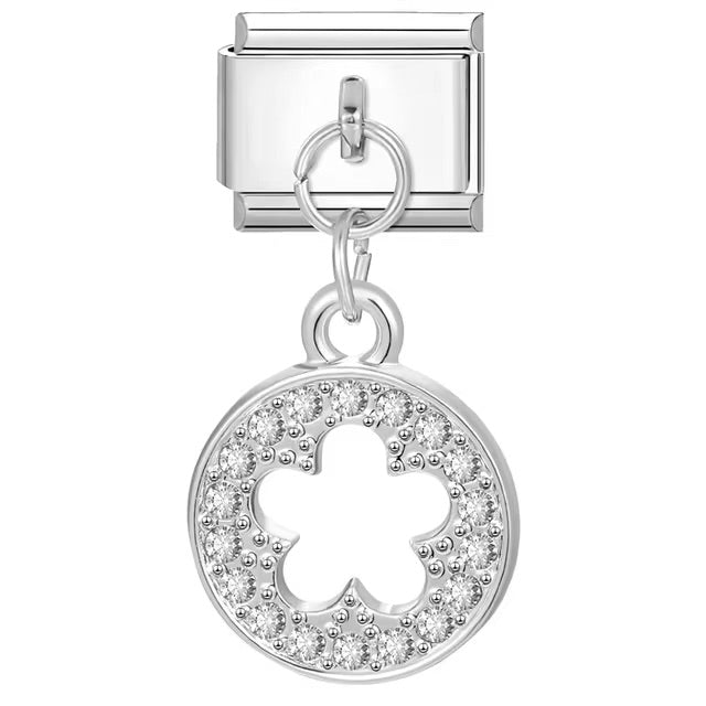 Diamond Cut Out Flower Charm