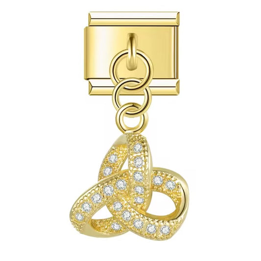 Diamond Adorned Golden Twist Charm