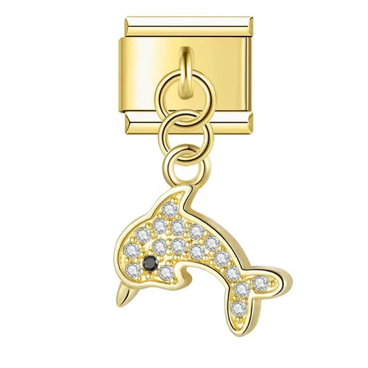 Diamond Adorned Dolphin Charm