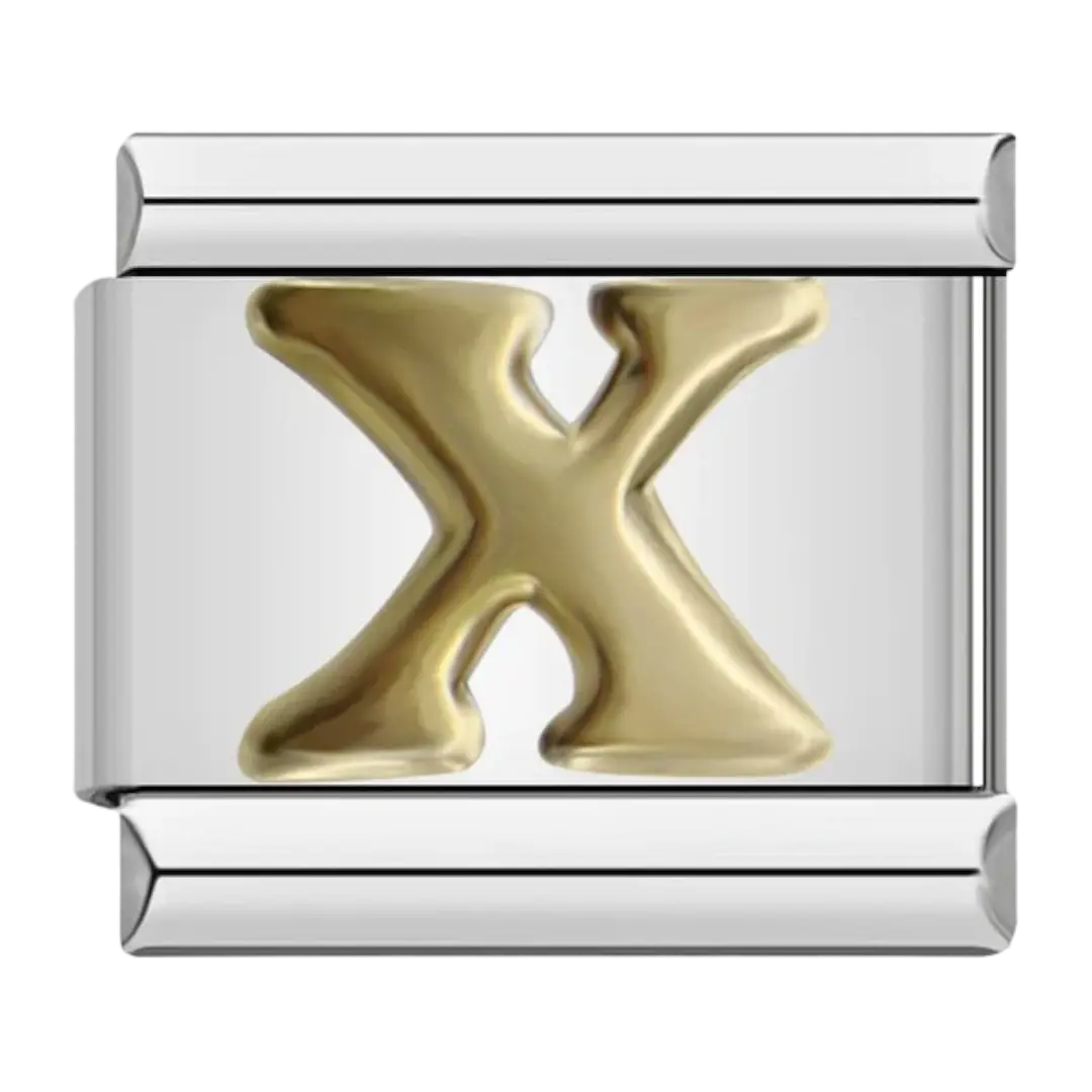 X - Silver & Gold Charm