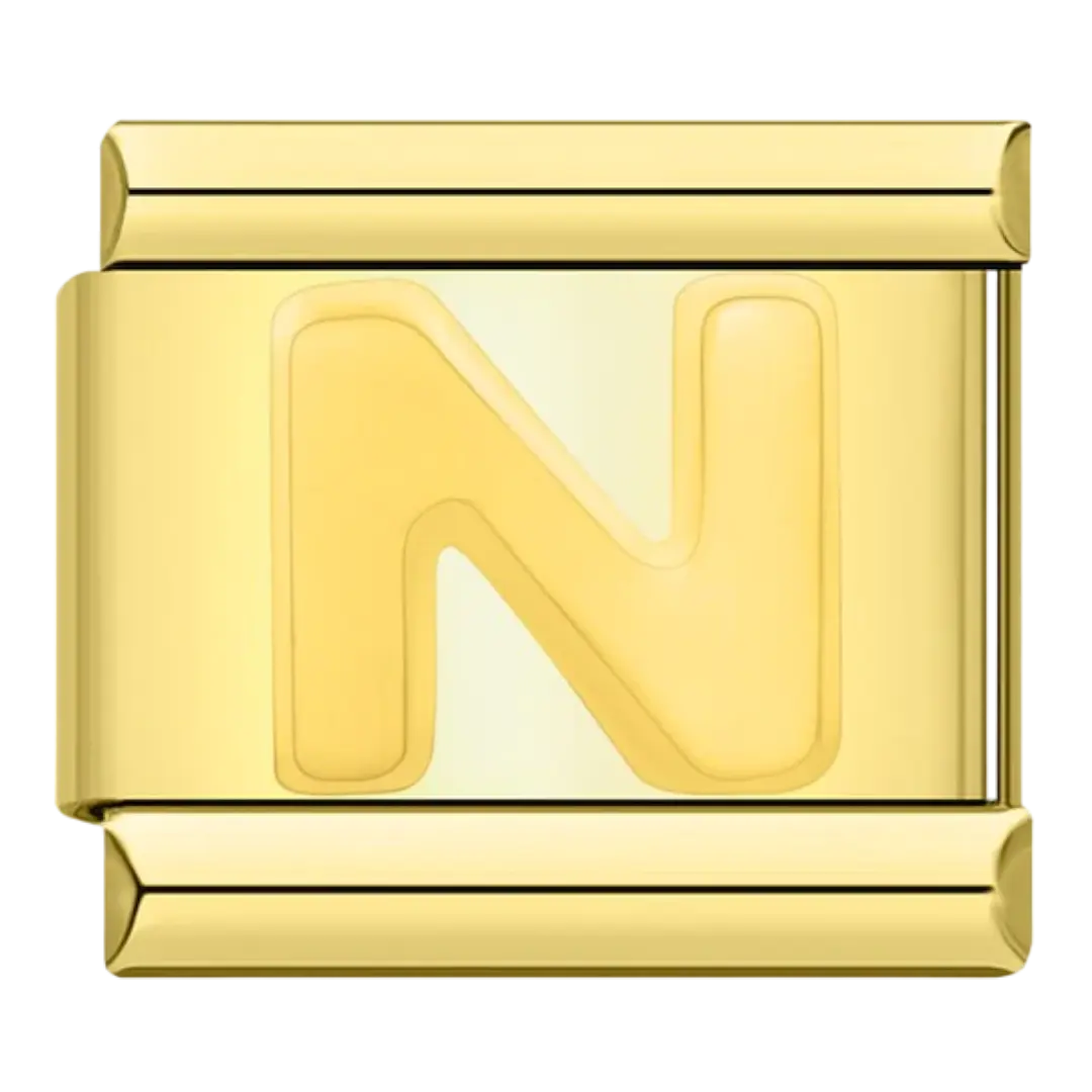 N - Silver & Gold Charm