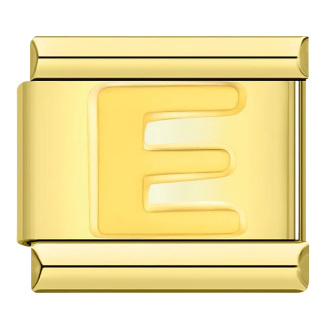 E - Silver & Gold Charm