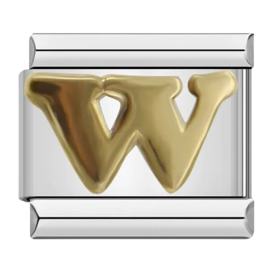 W - Silver & Gold Charm