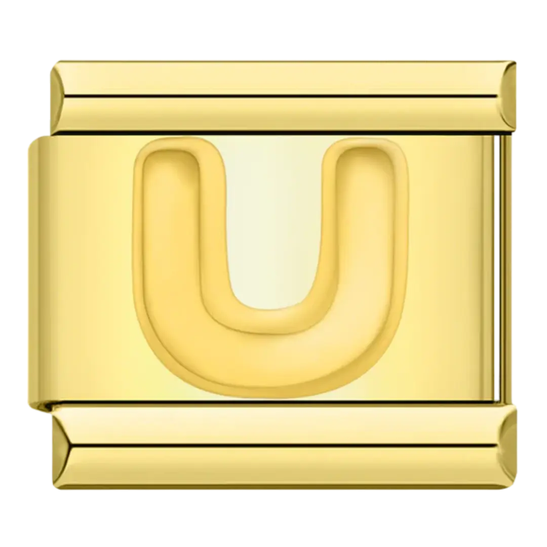 U - Silver & Gold Charm