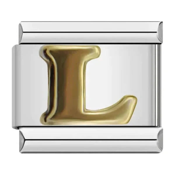 L - Silver & Gold Charm